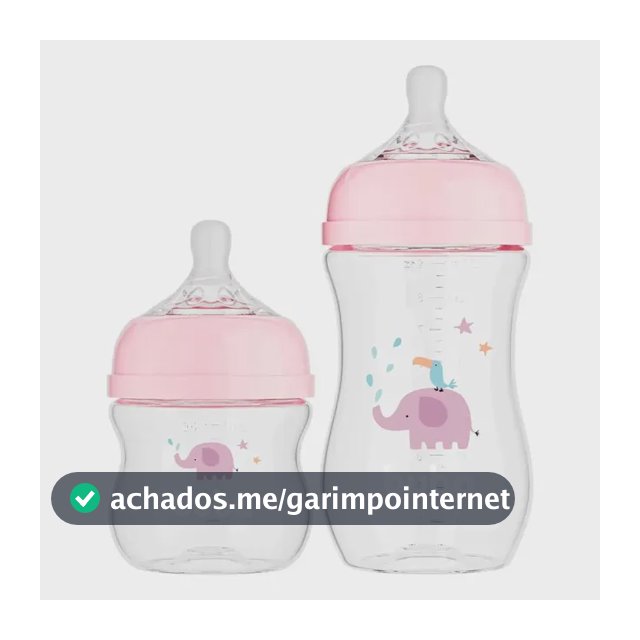 Kit 2 Mamadeiras Buba Easy Flow 120ml E 270ml Elefante Rosa Rosa-claro