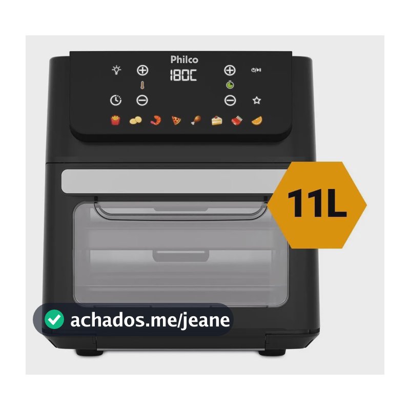 Fritadeira Air Fryer 11 Litros 8 Funções 1800w Philco PAF11B 220v