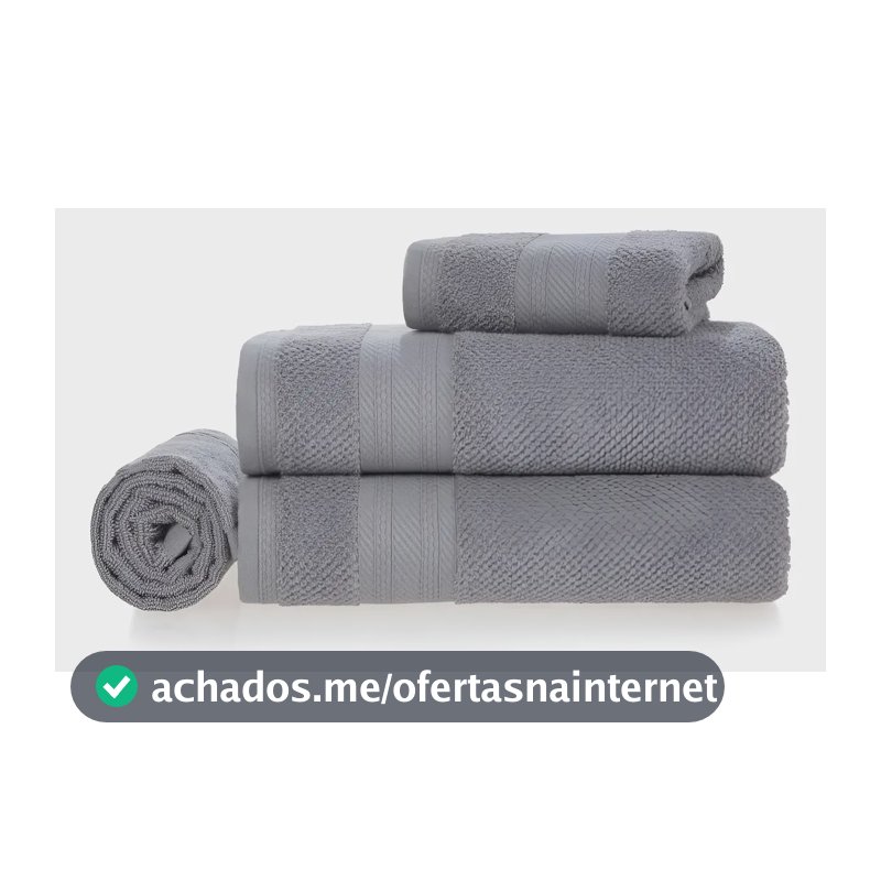 Jogo de Banho 4 Peças Fio Cardado 100% Algodão Empire Urbano cinza Karsten