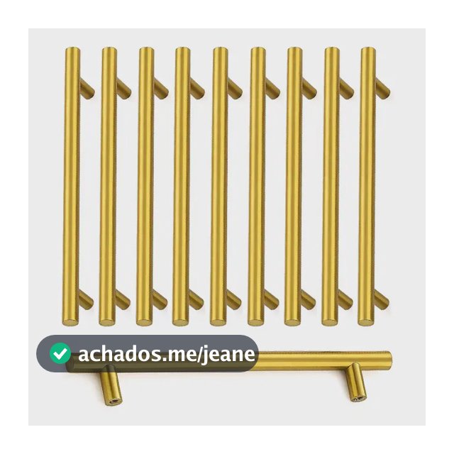 Kit 10 Puxador Haste Redondo Dourado Esc 64/96/128/160/192mm
