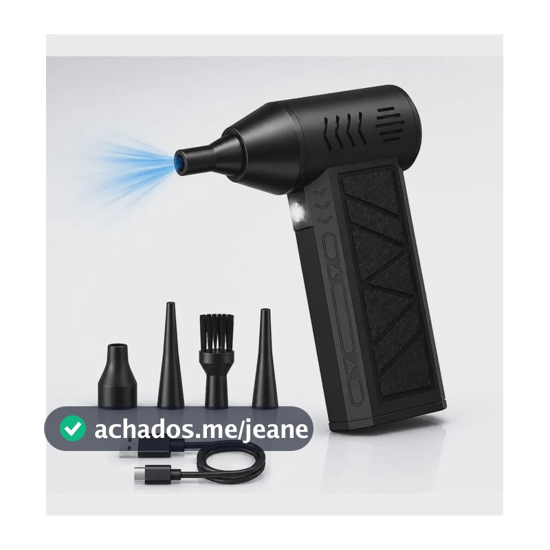 Soprador De Ar Ventilador Turbo 130000 Rpm Sem Fio Portátil Preto 127/220v