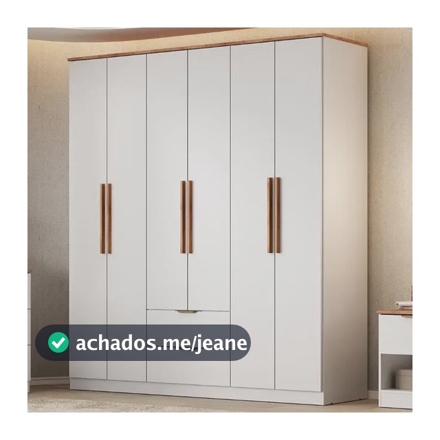 Guarda Roupa Casal 6 Portas Milan Carraro Branco Branco