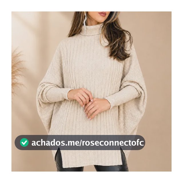 Blusa Poncho Tricot Feminino Inverno Mousse Elegante