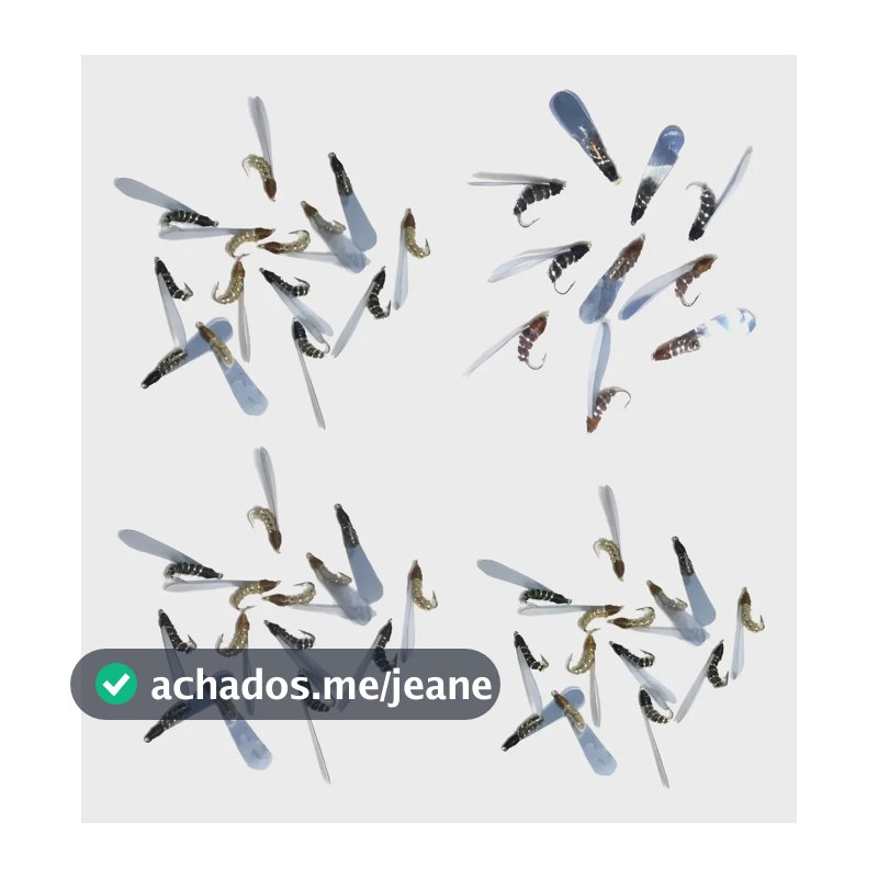Isca Artificial Fly Para Lambari Tilápia Kit Com 5 Isca Fly Marrom E Cinza Escuro