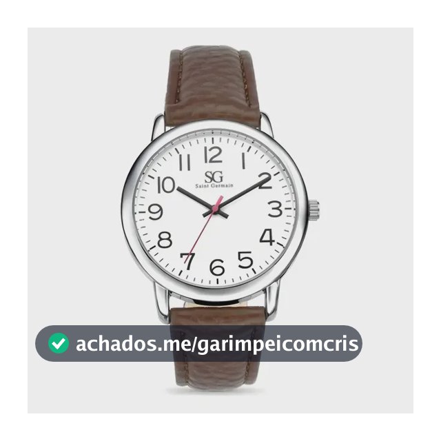 Relógio Masculino Chrowl Prateado Saint Germain Correia De Couro Sintético Marrom Caixa Prateada Fundo Branco 40mm Elegante Clássico