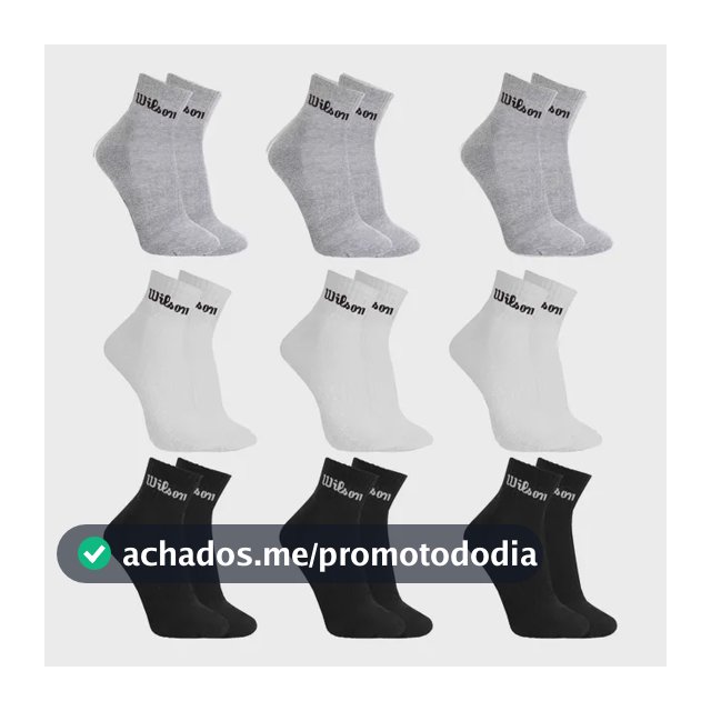 Kit 9 Pares Meias Wilson Cano Médio Masculino Adulto