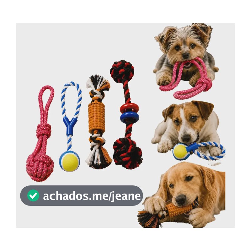 Kit 4 Brinquedos Mordedor Corda Pet Resistente Para Cães