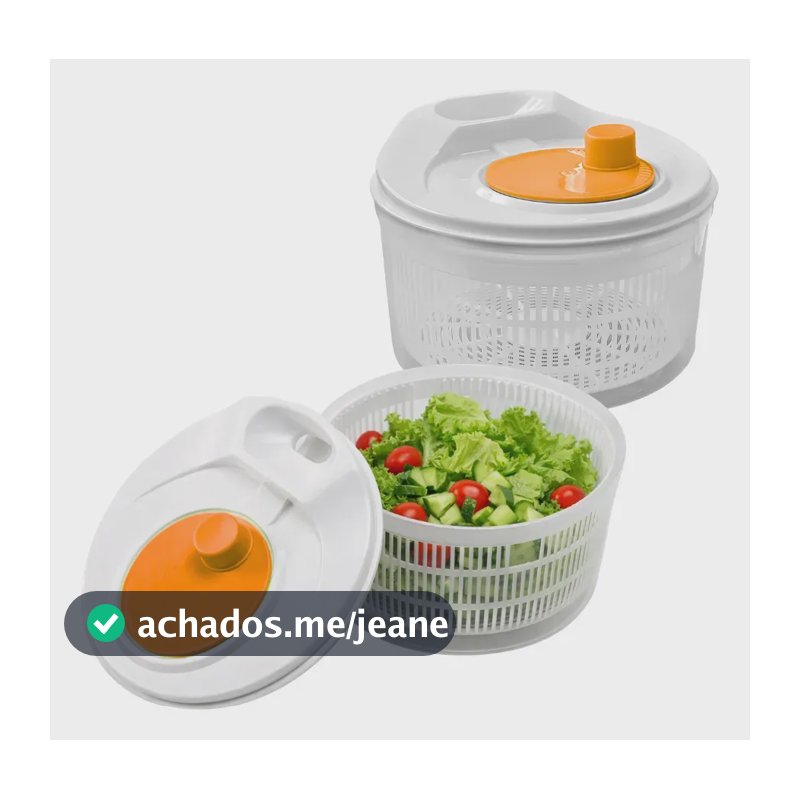 Centrífuga De Salada Secador Verduras Manual Cores 4200ml Cor Laranja