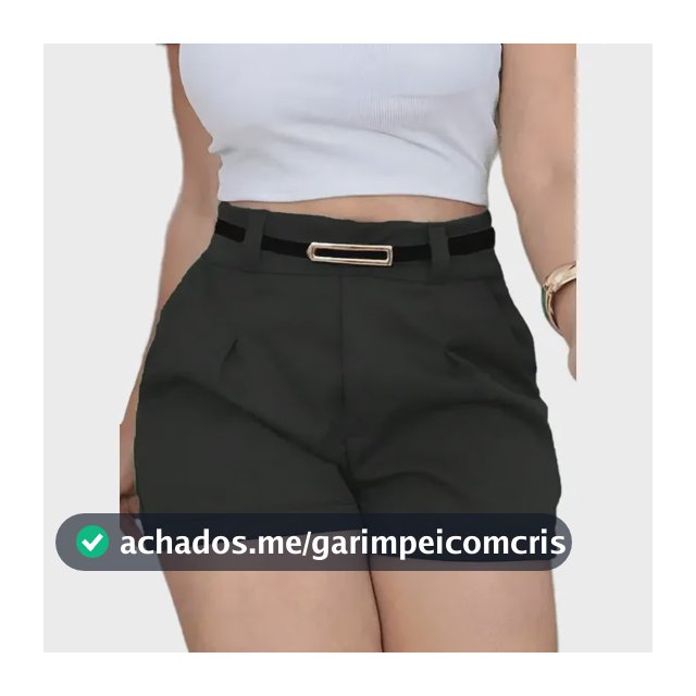 Short Feminino Social Cinto Alfaiataria Tendência Atual