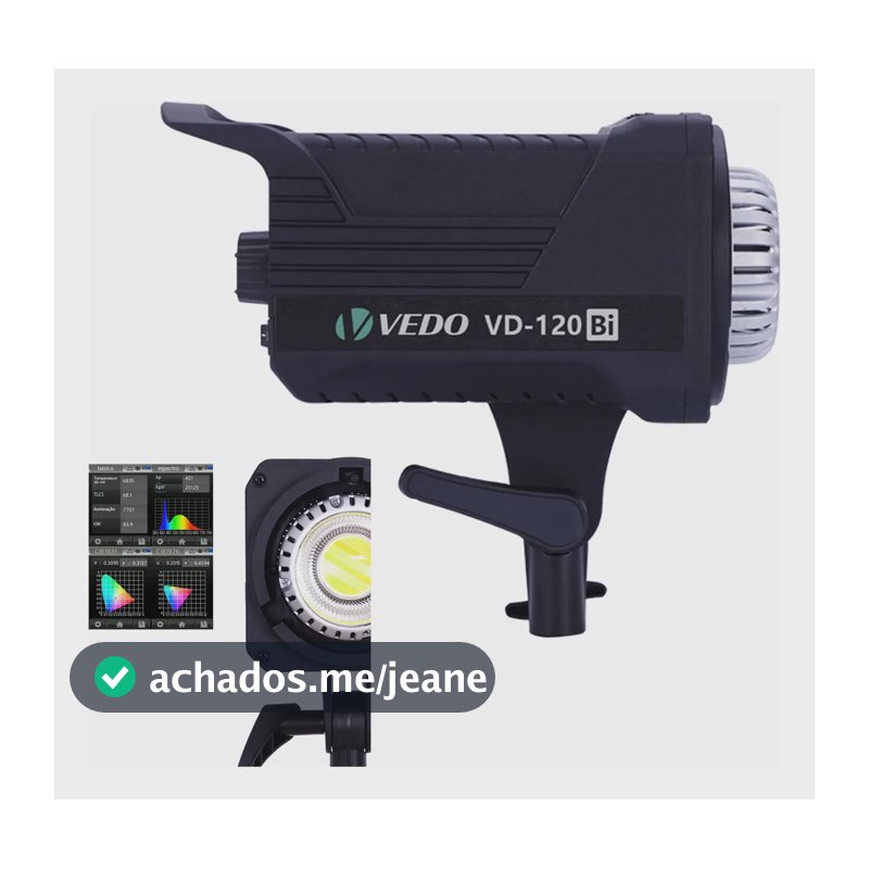 Iluminador Led COB Vedo VD-120Bi 120W Bicolor para Estúdio e Live
