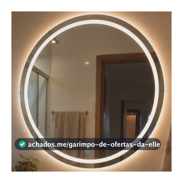 Espelho Grande Touch Led 3 Cores Jateado Fino 50 Cm Banheiro
