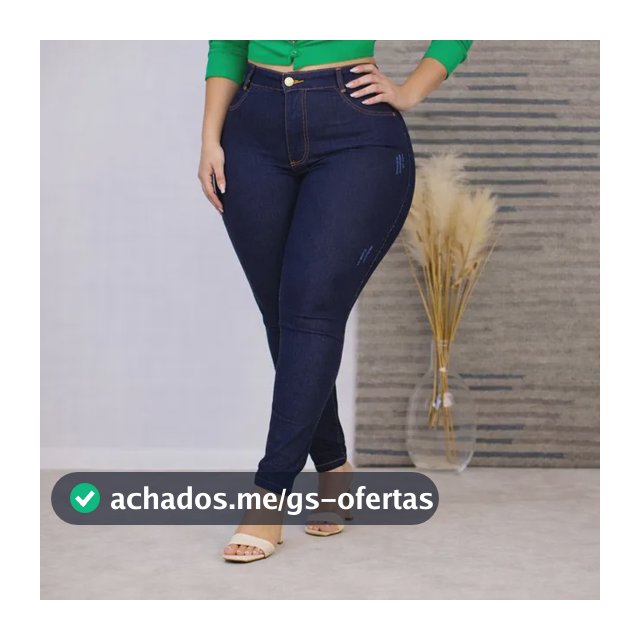 Calça Jeans Plus Size Cintura Alta Elastano Lycra Modeladora