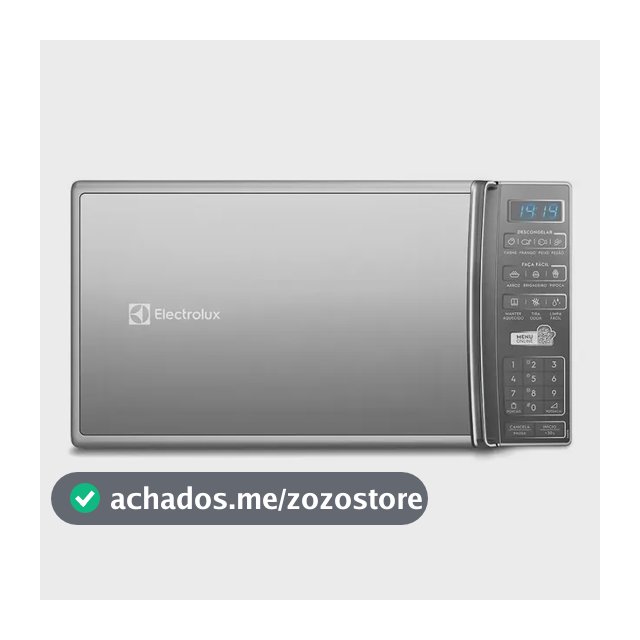 Micro-ondas de Bancada Electrolux Prata 27L com 55 receitas pré-programadas no Menu Online MS37R