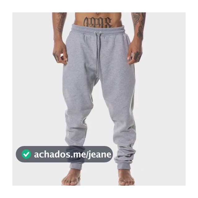 Calça Moletom Masculina Cinza Jogger Cargo Moda Larga Bolsos
