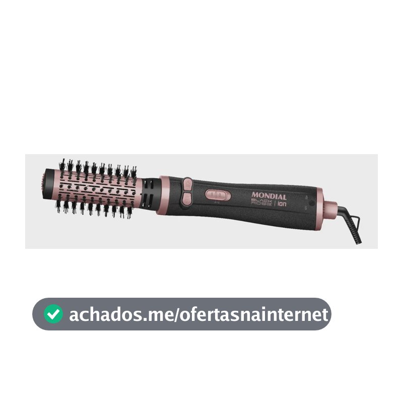 Escova Rotativa Mondial Ceramica Tourmaline Ion 3x1 Erb-01 Rosa 127/220v