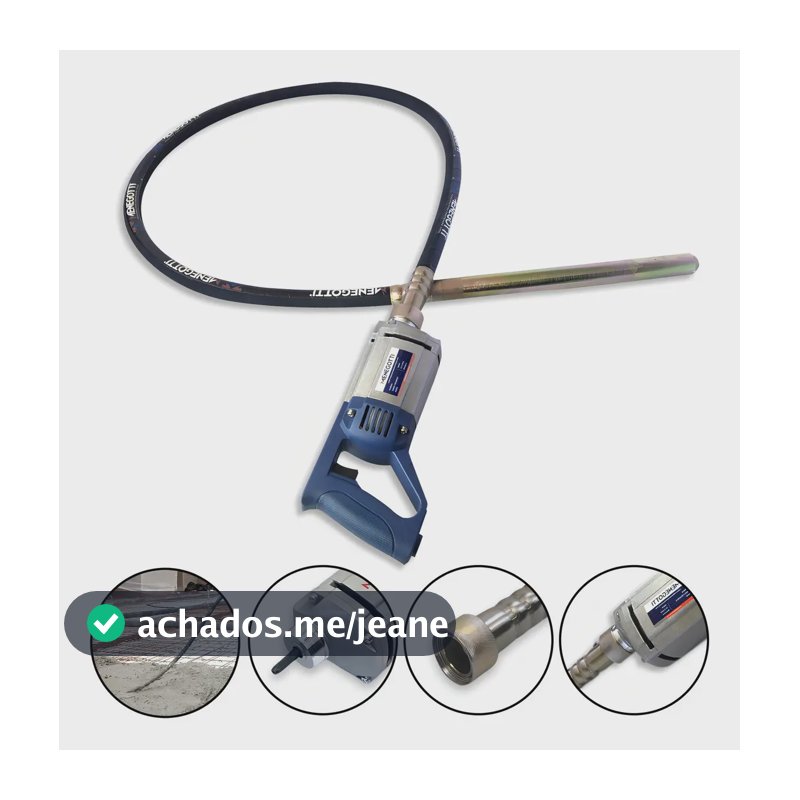 Vibrador Concreto Com Mangote 1,2m Coluna Lajes 1000w