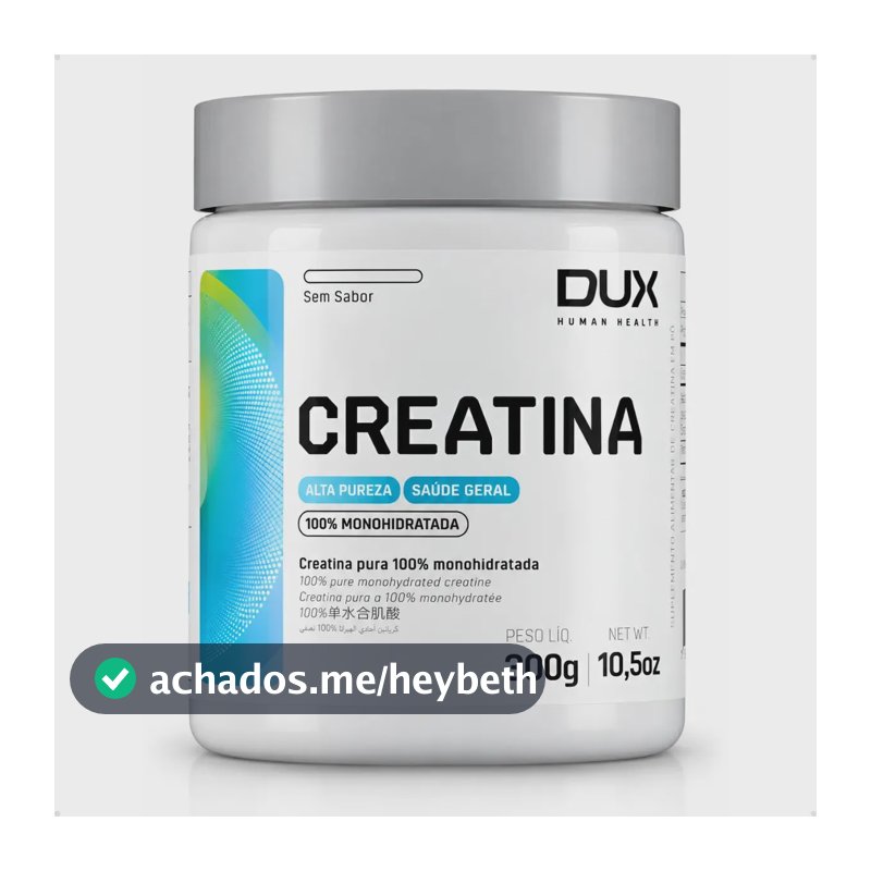 Creatina Dux 300g Monohidratada Sem Sabor 60 Doses Sem Sabor