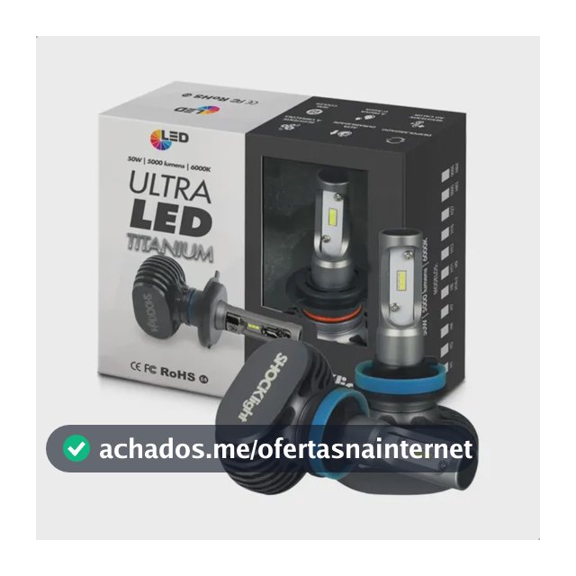 2 Lâmpadas Ultraled Titanium Shocklight 10000lm 6000k 50w H9/h11