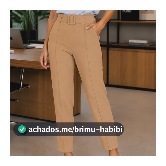 Calça Feminina Alfaiataria Cintura Alta Clochard Com Cinto