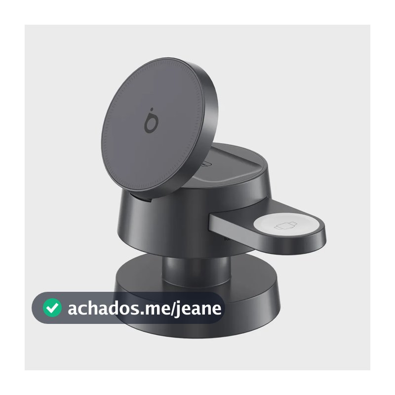 Carregador 4 em 1 Sem Fio Basike MagSafe, Dock Magnético com Luz Noturna, Estação de Carregamento para iPhone 18, AirPods, Apple Watch e Xiaomi
