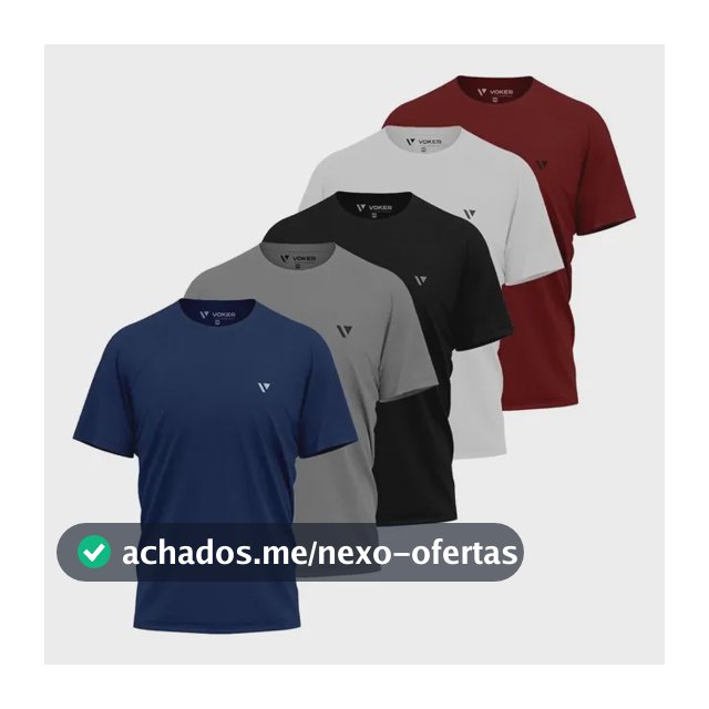 Kit 5 Camisas Camisetas Masculina Slim Voker 100% Original