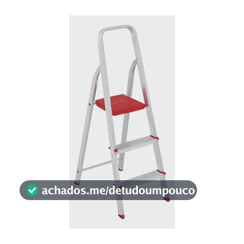 Escada De Alumínio Dobrável Compacta com 3 Degraus - Botafogo - Leve e Resistente