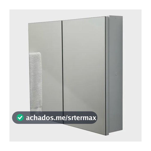 Armário 70cm Aéreo Banheiro Com Espelho Com Fundo - Montado Branco