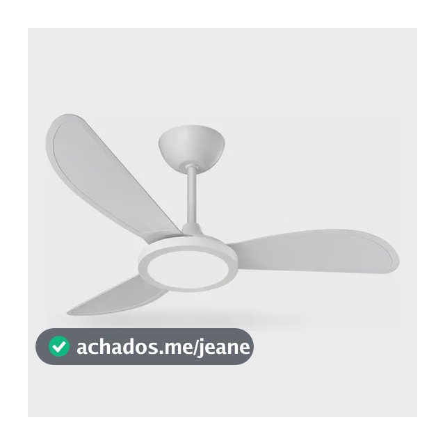 Ventilador De Teto Branco 96cm 130w 3 Pás Com Led 220v 96 Cm 60hz Branco 220v Branca Plástico 3