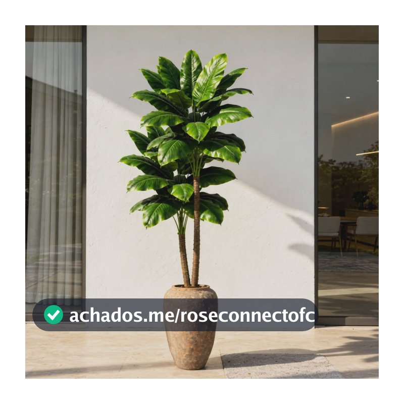 2 Planta Grande Bananeira Artificial 36 Folhagens Decoração Verde-escuro