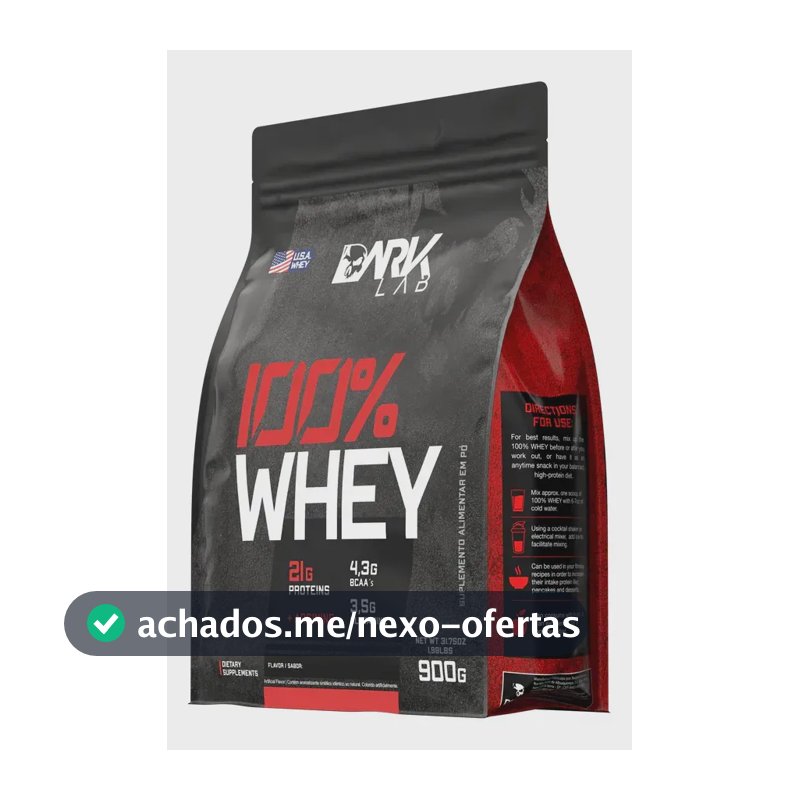 Whey Protein Concentrado 100% 900g Refil Dark Lab Sabor Cappuccino
