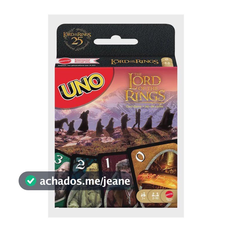 Jogo De Cartas Uno O Senhor Dos Anéis Mattel