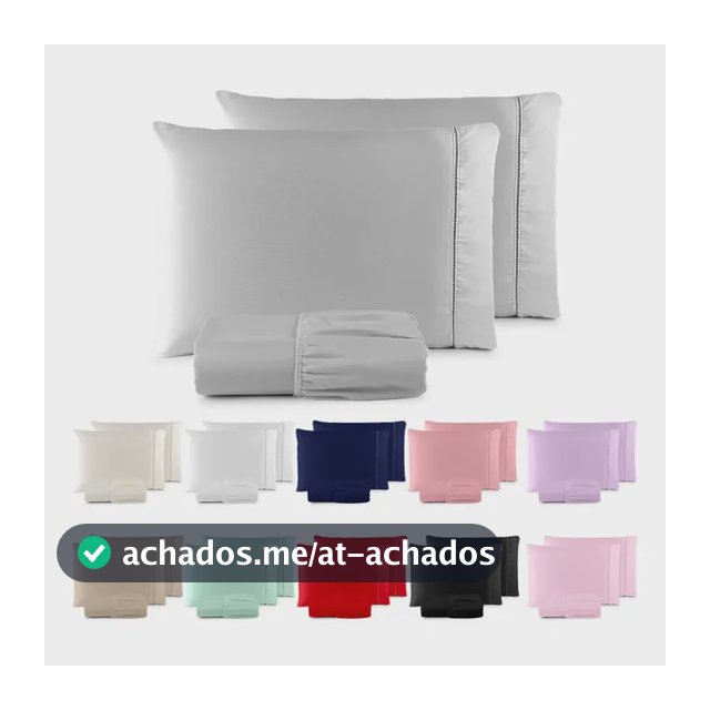 Jogo De Lençol 400 Fios Ponto Palito Cama Queen 3 Pçs Saldão