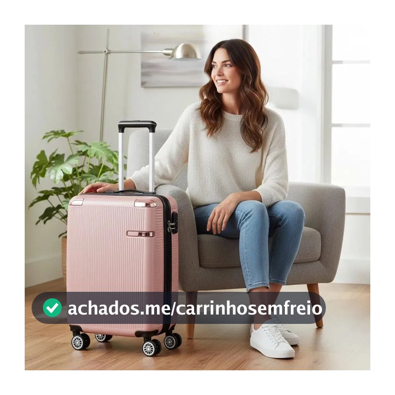Mala Sweet Studio Para Viagem Bordo Pequena De Mão Com Rodas Removíveis Rosa Mala 2088