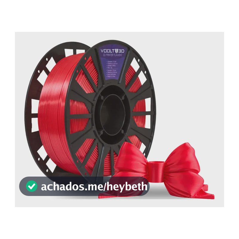 Filamento Pla Vermelho V-silk 1kg Brilhante 3d Para Peças Natal Artesanato