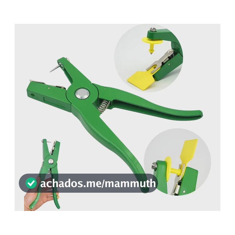 Alicate Aplicador de Brinco para Bovinos, Suínos, Ovinos e Caprinos Verde
