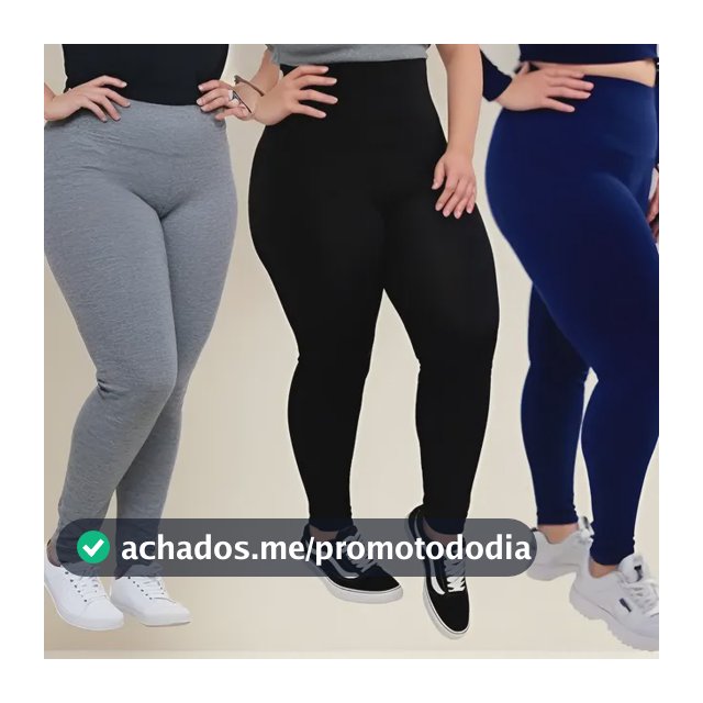 Kit 2 Calças Legging Plus Size Academia Costura Reforçada