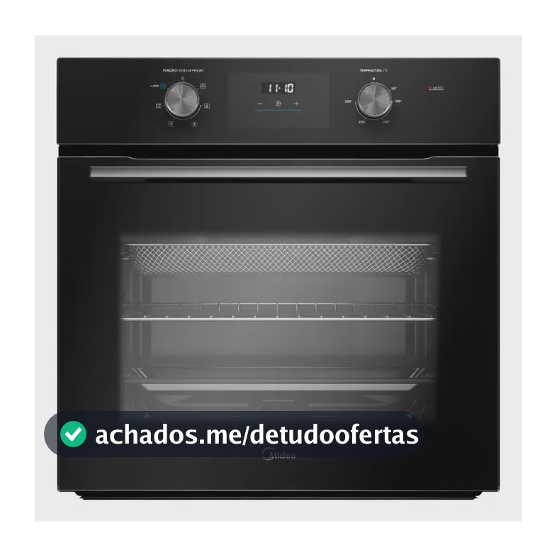 Forno Eletrico De Embutir 68l Digital Com Air Fryer Midea Preto TSD62 Grill Conveccao Timer Touch Painel Cesto Airfryer 220V Assar Fritar Sem Oleo Multifuncional Cozinha Espacoso 60cm Silencioso 1875W