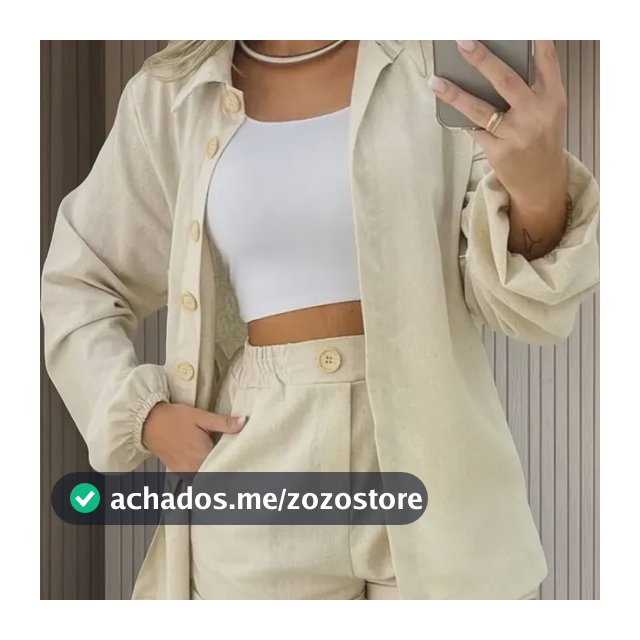 Conjunto Linho Feminino Camisa E Short Linha Premium