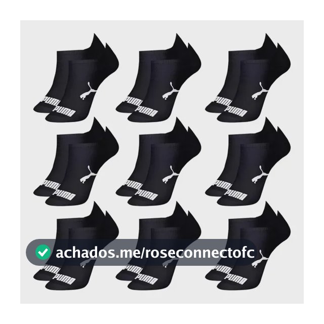 Kit 9 Pares Meias Puma Sapatilha Cano Baixo Algodão Original