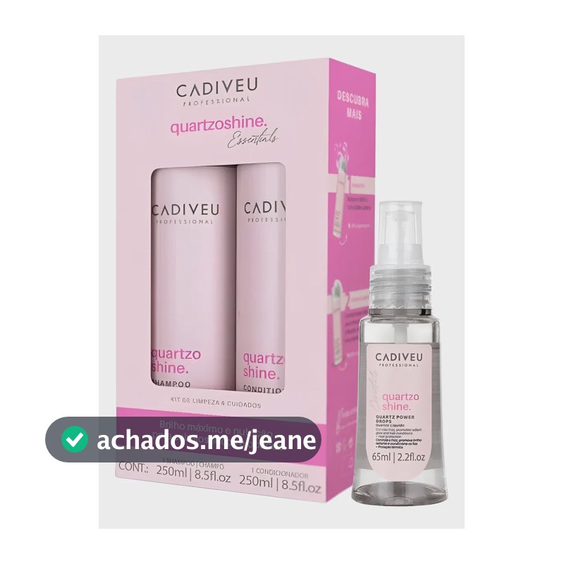 Cadiveu Quartzo Shine Kit Shampoo + Condicionador + Óleo