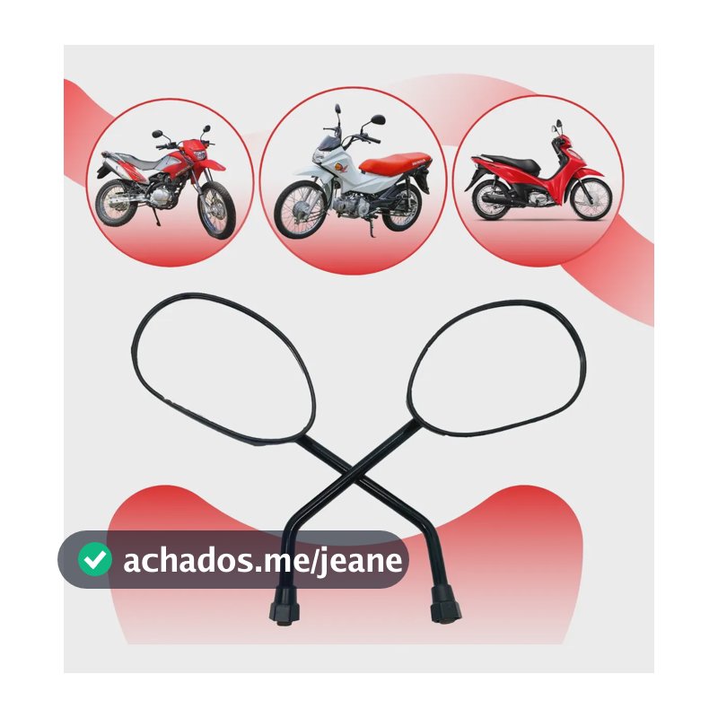 Par Retrovisor Espelho Honda Pop 100 110i Biz 125 Bros 150