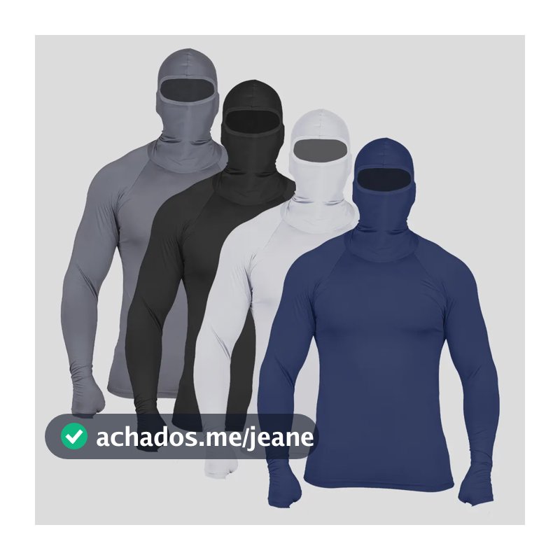 Camisa Fresca Uv Segunda Pele Isolante Touca Termica Pesca G Azul Touca Ninja