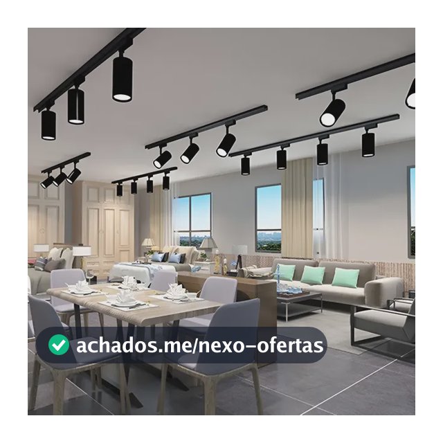 Kit Trilho 1m + 4 Spots 10w Preto/branco 6500k 4000k 3000k