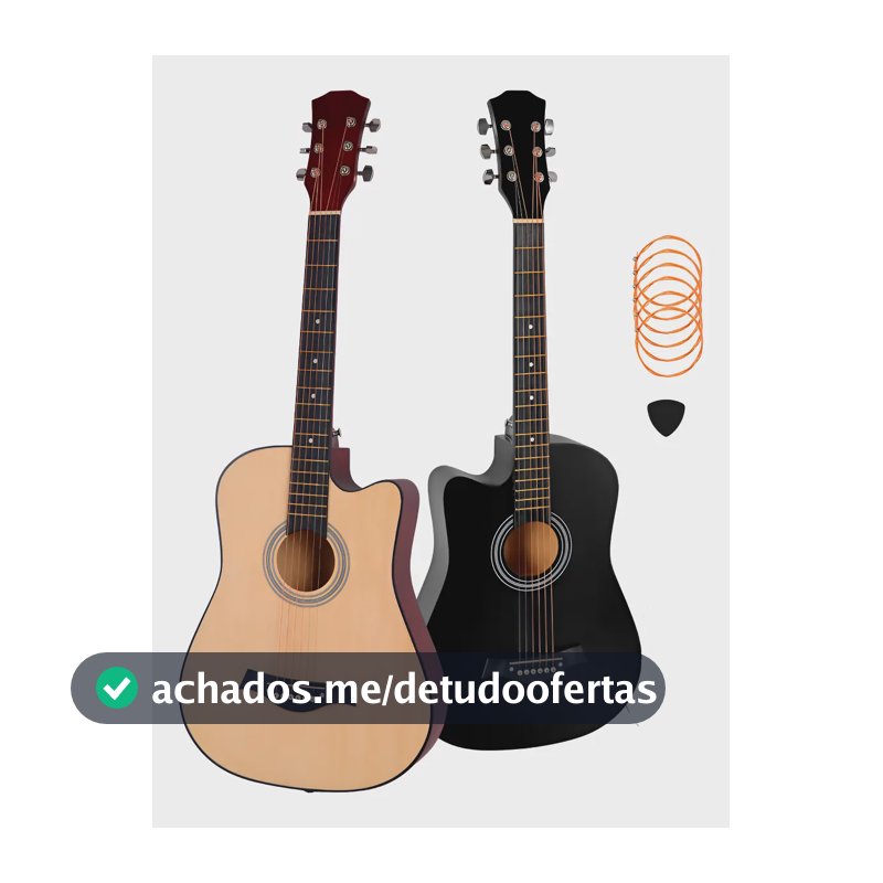 Violão Clássico Acústico Iniciantes Destros Cordas De Aço Cor Preto