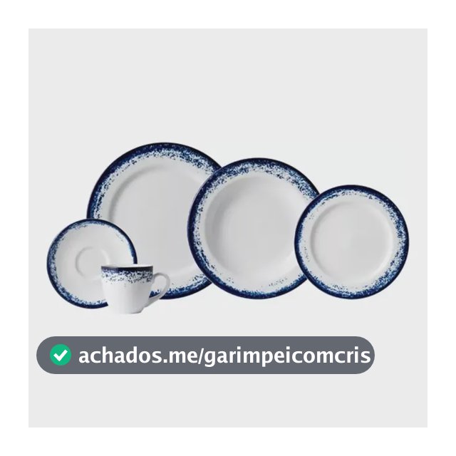 Jogo Jantar Chá 20 Peças 4 Pessoas Nevoa Porcelana Schmidt Azul Névoa