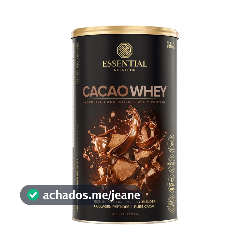 Cacao Whey Protein Isolado e Hidrolisado 420g Essential Nutrition