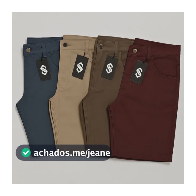 Kit 4 Bermudas Masculina De Sarja Brim 36 Ao 46 - Evolution