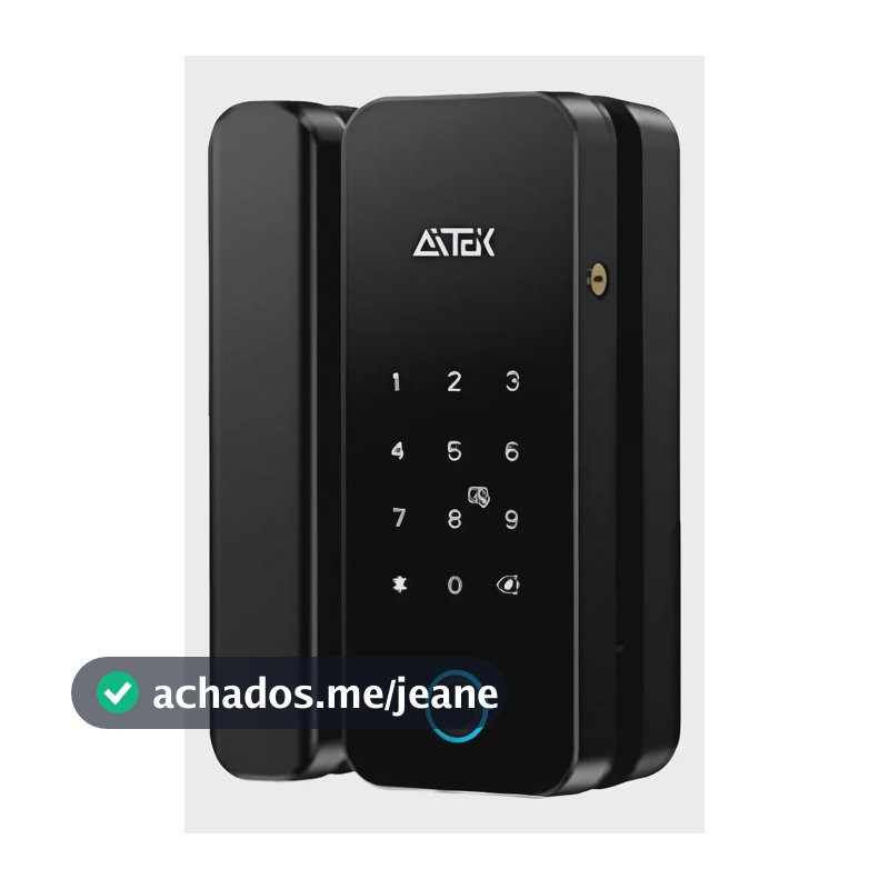 Fechadura Digital Biométrica Aitek de Sobrepor, para Portas, Preta