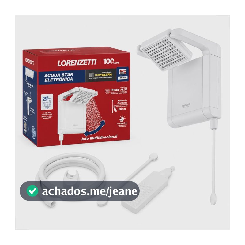 Chuveiro Ducha Lorenzetti Acqua Star Ultra Branco 220v 6800w Branco 220v 6.8 Kw