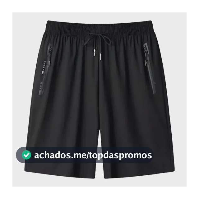 Short Masculino Bermuda Praia 2 Bolsos Zíper Secagem Rápida